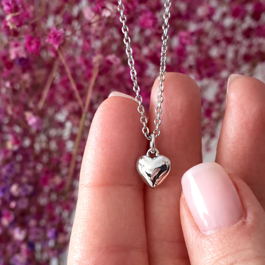 שרשרת לב נפוח בעיצוב אישי ליום אהבה, ליום הולדת